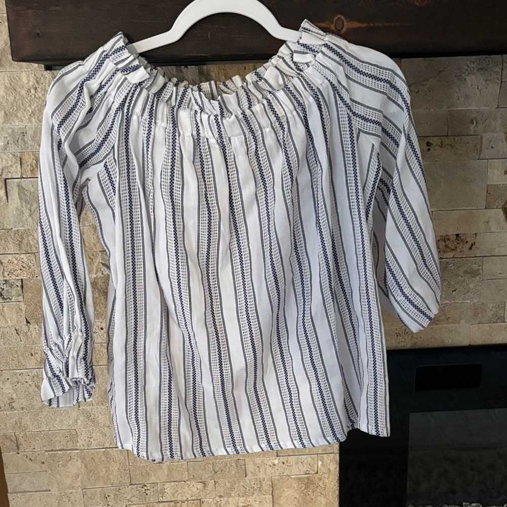 Elegant Navy Striped Blouse
